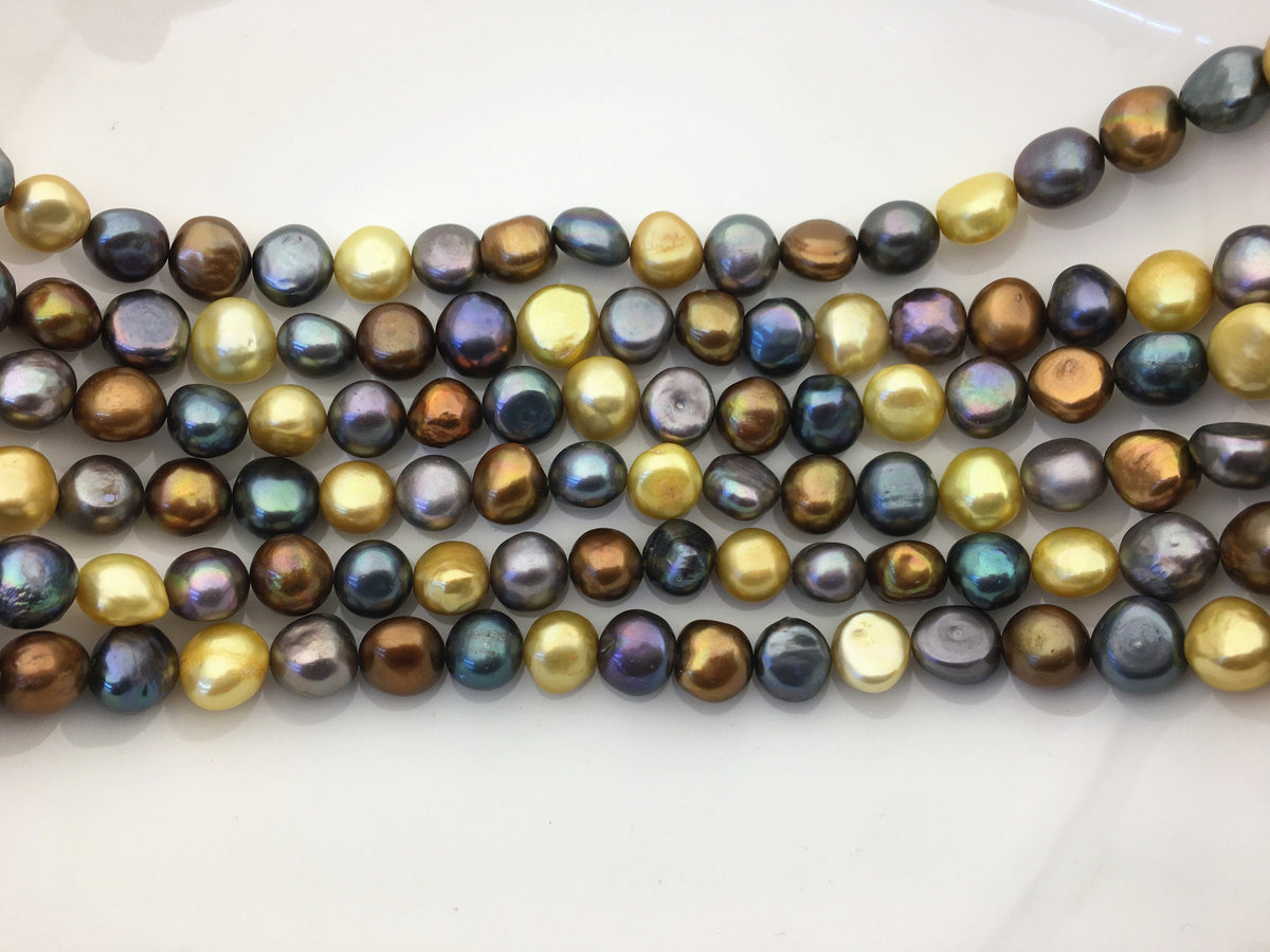 AA+ 11-12mm Misc Color Nugget pearls,full strand,gray pearl,yellow pearl,black pearl,loose pearl beads,high luster,LM11-T3