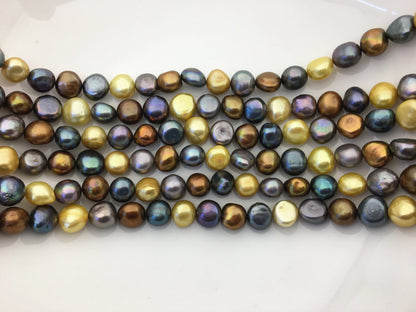 AA+ 11-12mm Misc Color Nugget pearls,full strand,gray pearl,yellow pearl,black pearl,loose pearl beads,high luster,LM11-T3