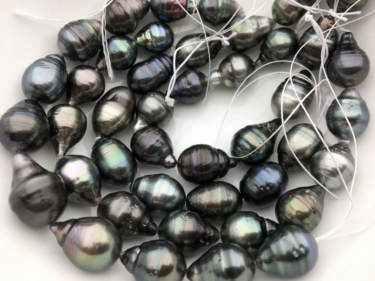 11-13mm Big Drop Tahitian Pearl Leather Necklace,Pearl Leather Necklace,Black Pearl,Black Leather Pearl necklace,Le11-031