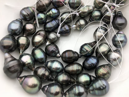 11-13mm Big Drop Tahitian Pearl Leather Necklace,Pearl Leather Necklace,Black Pearl,Black Leather Pearl necklace,Le11-031
