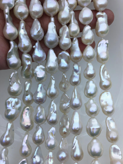 15.5'' AAA 11-14mm White flame ball pearl,FL15-3A-7-29