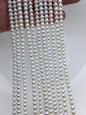 AAA 4-4.5mm White button round Rondelle freshwater pearls,SM4-3A-45