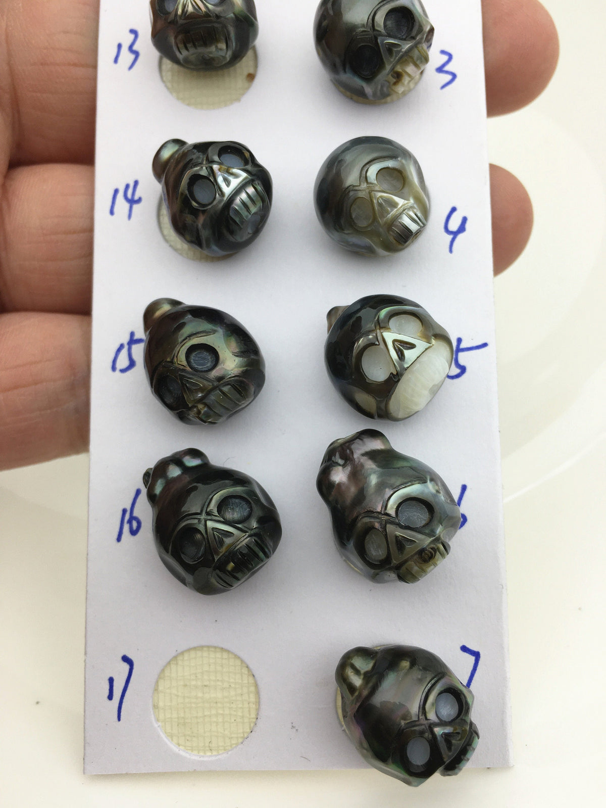 1pc 12-14mm Big Tahitian HandMade Carved Skull Sea Pearl Beads For necklace pendant earrings,Natural Color,Diy pearl,CAC-SKU-015-1