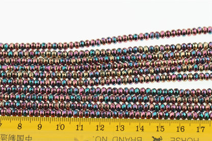 Hematite rainbow ,3x4mm Rondelle Beads,AAA, 135pcs,15.5 inches,G50-R34-002