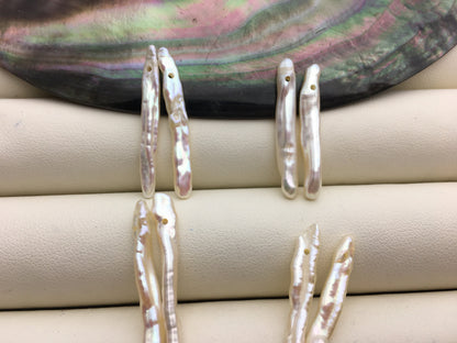 1 pair 3-5x25-30mm White Toothpick pearls Pair,for make dangle earrings,baroque pearl,loose pearl beads,ZS-127-62-44