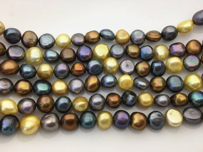 AA+ 11-12mm Misc Color Nugget pearls,full strand,gray pearl,yellow pearl,black pearl,loose pearl beads,high luster,LM11-T3