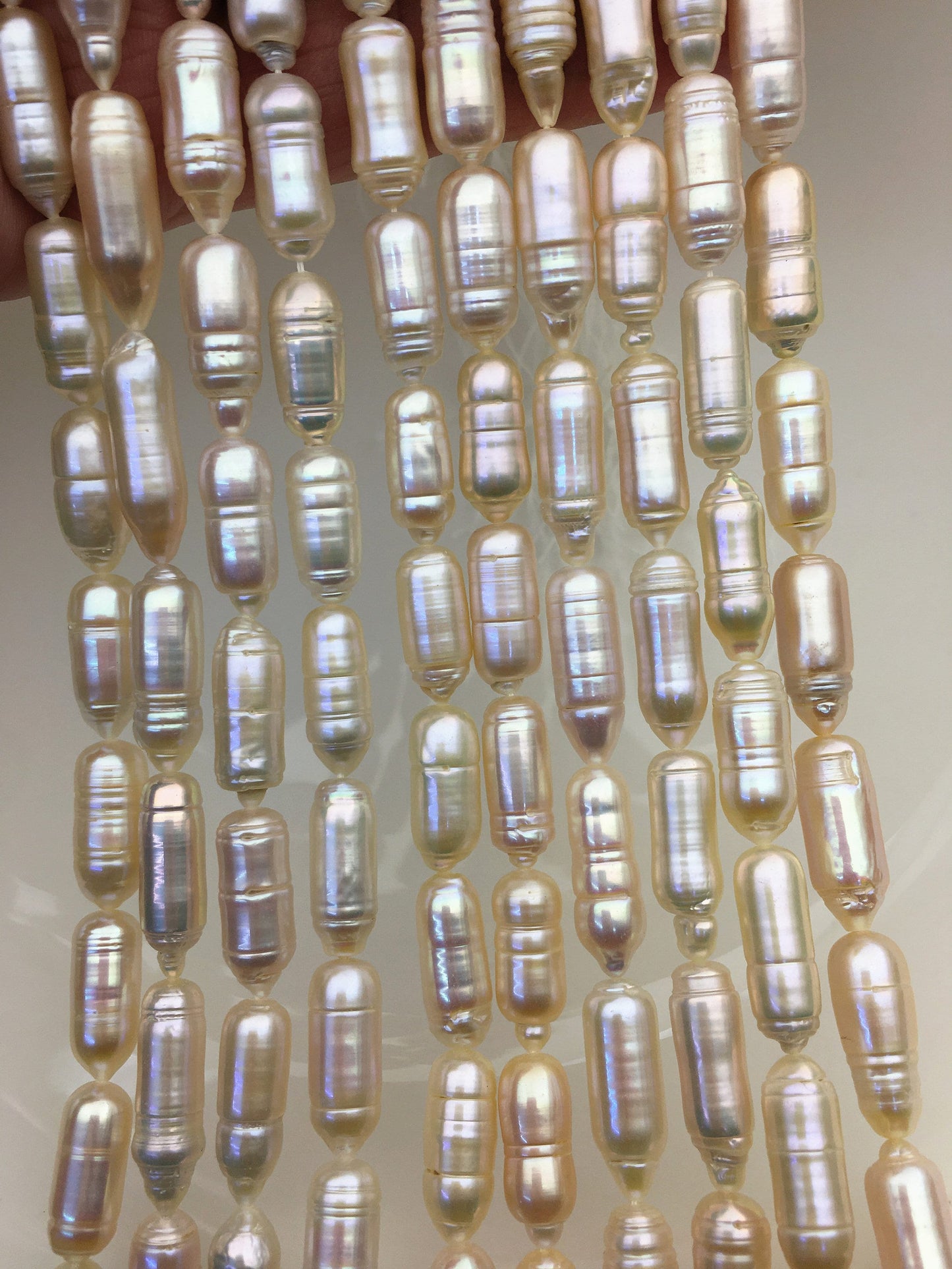 AA+ 7-8x16-20mm Light Purple Cylinder Shape Freshwater Pearl,one full strand,wholesale,ZS-103-18-6