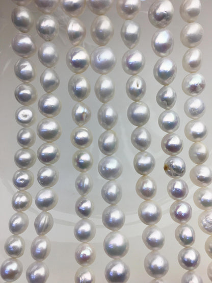 AA 7.7-9mm white button round freshwater pearls,White Rondelle pearl Beads,SM8-T3