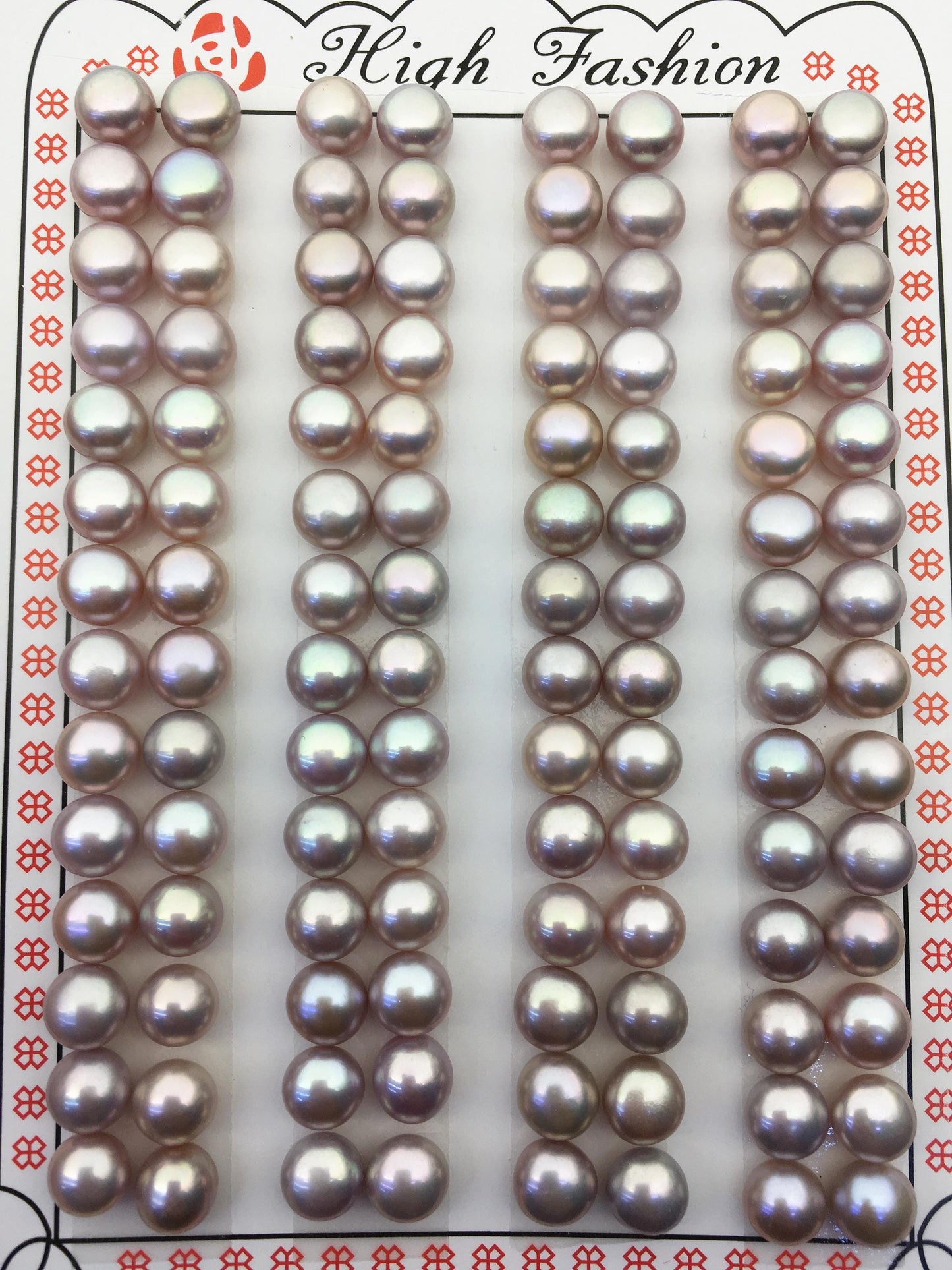 28 pairs AAA 6-6.5mm Natural Purple Rainbow Button Round pearls pairs,for design for stud earrings,BTN6-T4