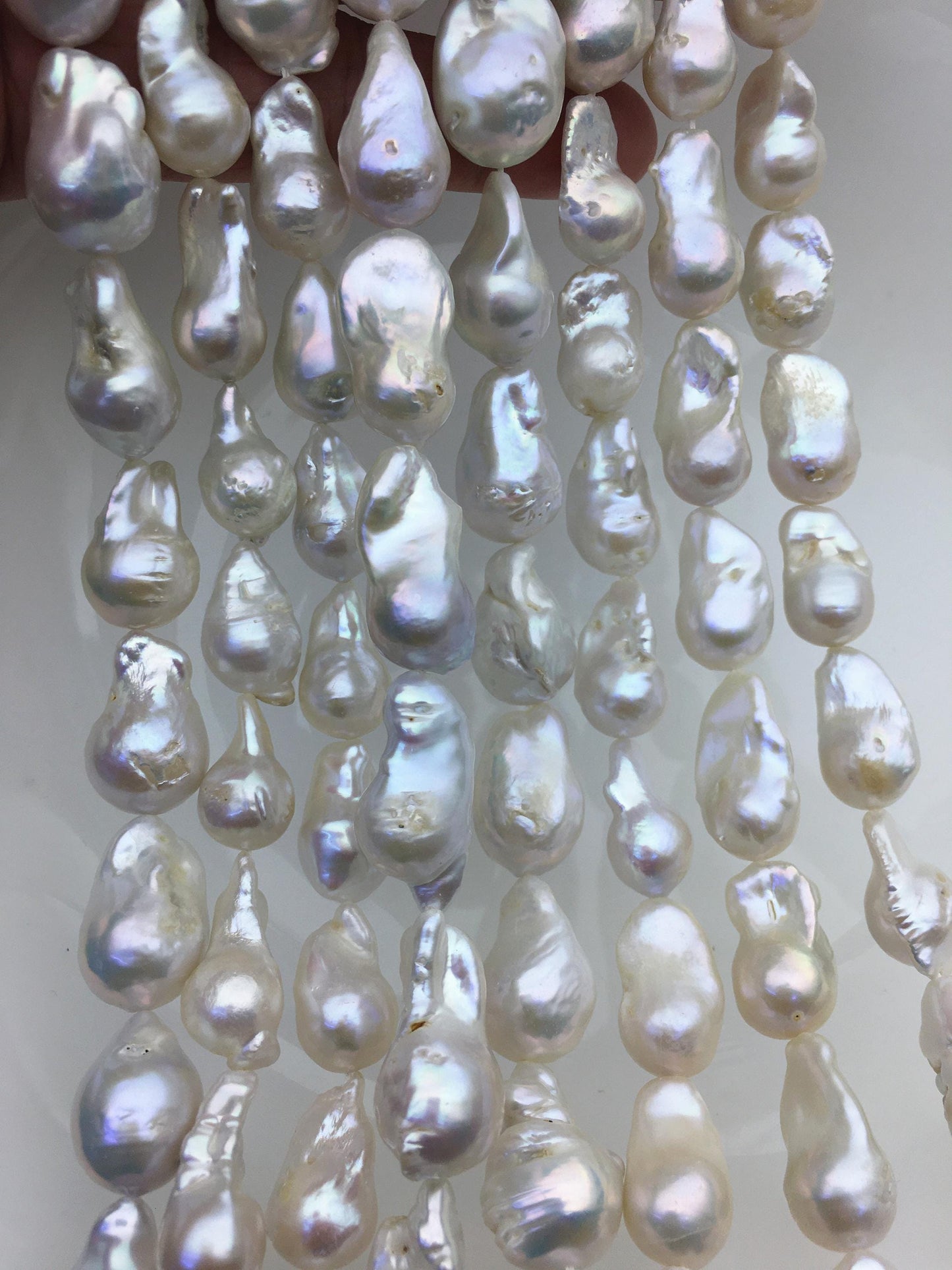 1 strands AA 11-13mm white flame ball pearl,FL15-2A-5-65