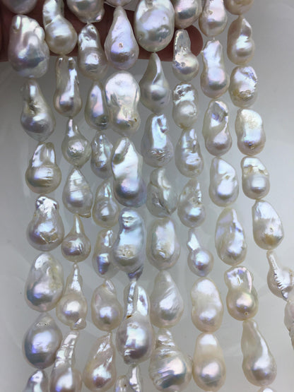 1 strands AA 11-13mm white flame ball pearl,FL15-2A-5-65