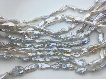 AAA 5-9mm white Keshi Biwa Pearl Necklace,ZS-200-120-19