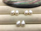 2 pairs 8.4-9mm white Short Teardrop freshwater pearls,for dangle pearl earrings,half hole,white rice pearls,LR9-T2