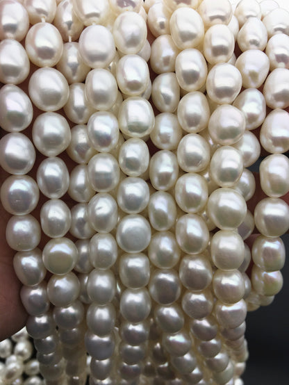 AAA+ 8.4-9.3mm white nugget freshwater pearls, high luster,baroque pearl necklace,LM9-T8