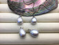 Rare!1pc AAA 12.5-13.5mm gray short/long rice pearl pendant , Oval Rice Pearl necklace- NC1-T14