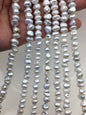 AA+ 7-8mm White Natural Gray Keshi pearls,Center drilled,ZS-128-7