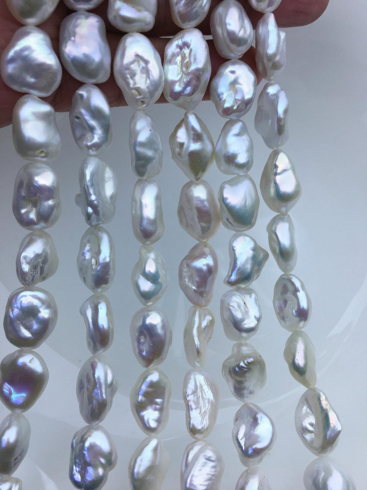AA+ 11-14mm White thick keshi Freshwater Pearl,ZS-200-33