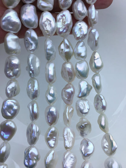 AA+ 11-14mm White thick keshi Freshwater Pearl,ZS-200-33