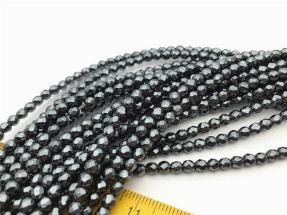 Hematite,4mm Faceted Round,AAA, 105pcs,15.5 inches,G50-R4-001