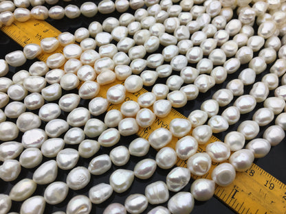 AA 9.2-10.2mm white nugget pearls,Loose Pearls Bulk Supplies,natural Cultured Pearl Beads, large hole,LM10-2A-2