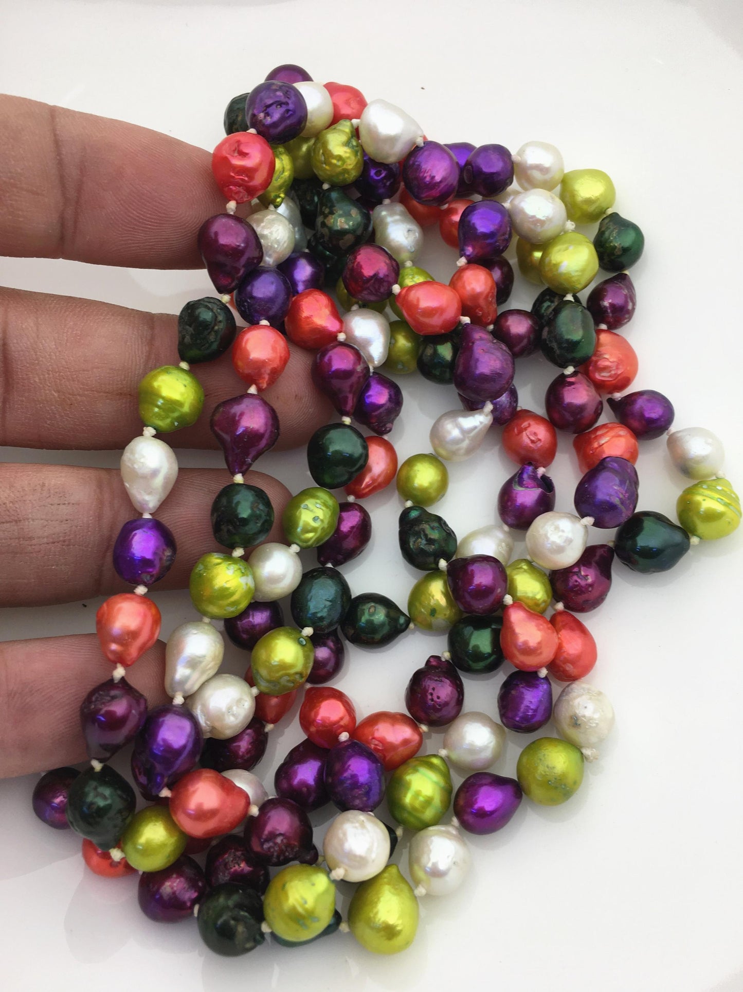 58'' AA 7-9mm misc color Tail Nuclear pearl Necklace,Wedding Necklace, Love, Mothers Day,Happiness,wholesale,NPN1-T4-1