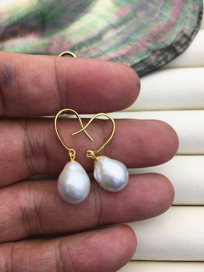 1 pair AAA 10-11mm white drop edison pearl dangle earrings,S925 Sterling Sliver earrings,wedding pearl earrings,SE3-T9-35