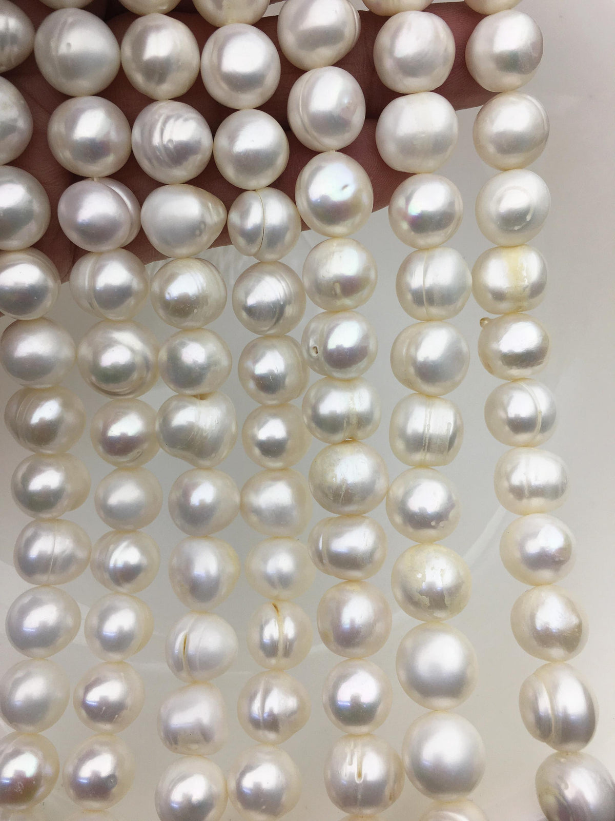 AA 11.3-12.3mm White Big Potato freshwater pearls,White freshwater pearl, pearl strand,big hole pearls, pearls for leather,CR12-2A-7