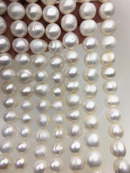 AA 11.3-12.3mm White Big Potato freshwater pearls,White freshwater pearl, pearl strand,big hole pearls, pearls for leather,CR12-2A-7