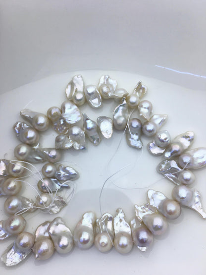 15.5'' AA+ 9-11mm white flame ball pearl,FL15-2A-5-4