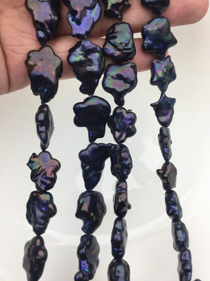 AA 13-15mm deep blue black plum blossom Freshwater Pearl,ZS-119-39