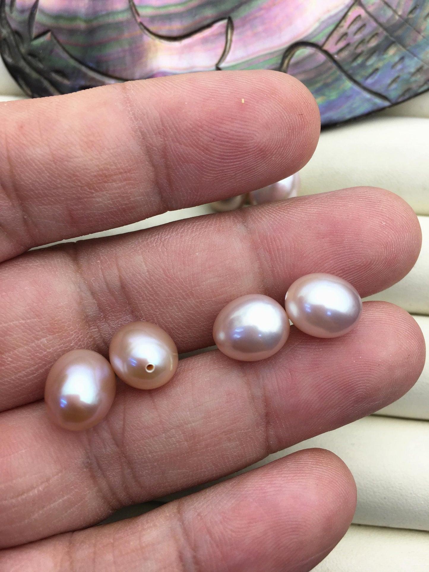 2 pairs AAA 10mm Purple Nugget baroque loose pearl pairs for dangle earrings - 0.9mm top half hole - ZS-103-37-36