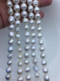 1 strands AA+ 9-11mm white baroque near round Edison Freshwater Pearl,ED12-2A-5-49