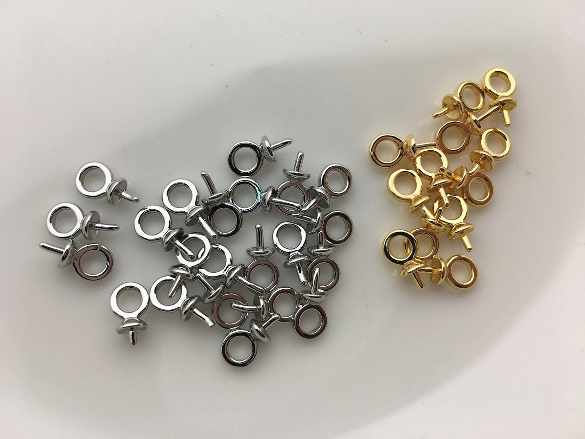 20pcs 4mm Cup Size Flower Silver/Gold pendant hook,copper 18k plated gold for pendant,AAL-003-7
