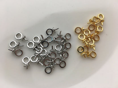 20pcs 4mm Cup Size Flower Silver/Gold pendant hook,copper 18k plated gold for pendant,AAL-003-7