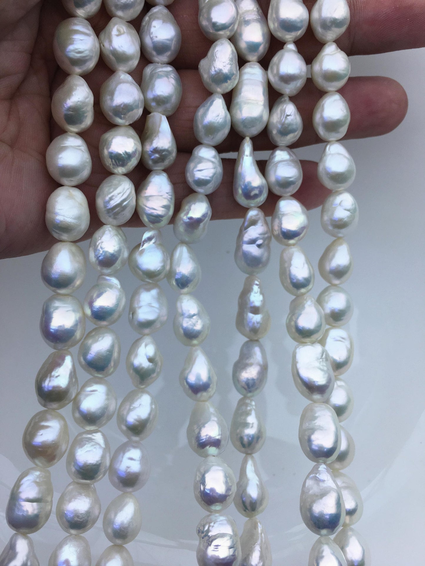 AA+ 9-11mm white baroque drop Edison Freshwater Pearl,ED12-2A-5-51