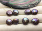 2 pairs AA+ 13-14mm Coin Purple Black Freshwater Pearl Brown loose Beads Piar,wholesale,ZS-103-49