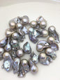 10pcs AA+ 14-17mm big gray flame ball pearl,2.2mm large hole,FL15-T4-40