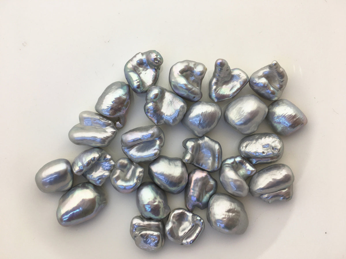 10pcs AAA 10-12mm Gray bowl Keshi freshwater pearls,no hole,ZS-127-3