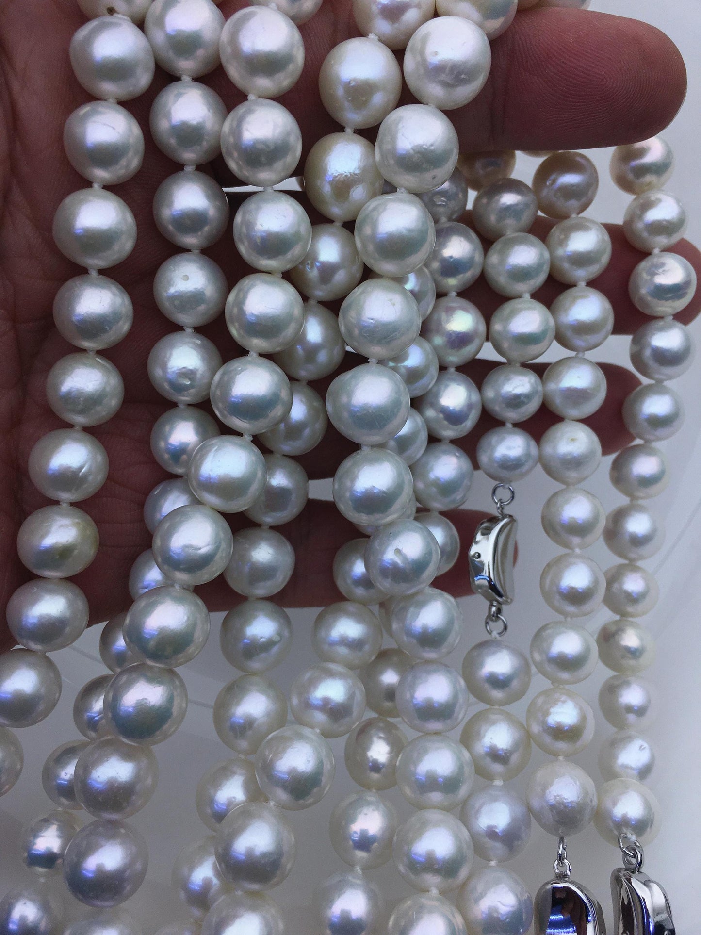 17.5 inches AA+ 9-11mm white near round freshwater Pearl necklace,genuine freshwater Pearl necklace, Natural Pearl Necklace,NPN1-063
