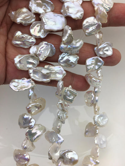 AAA 10-13mm White Long Keshi Freshwater Pearls,keshi pearl strands,ZS-129-11