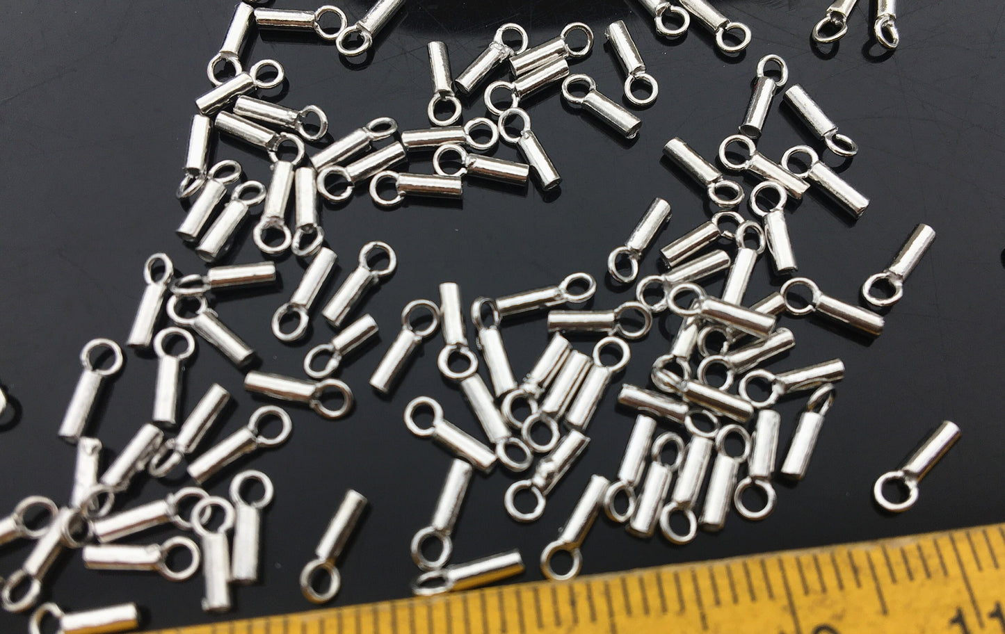 10pcs Sterling Silver Chain End Caps with Loop, Silver Cap for Bracelet Necklace, Silver Cord End Caps,ASL-CL-021