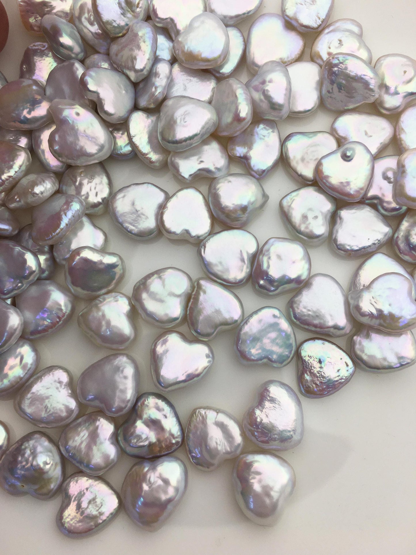10pcs AAA 11-12mm White heart Shape Freshwater Pearl pair,no hole,ZS-103-19