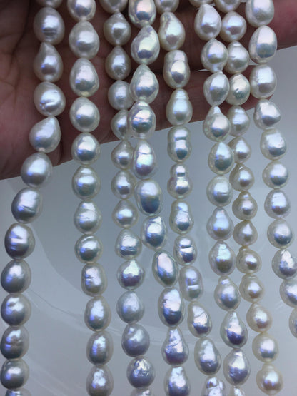 AAA 7-9mm white baroque drop Edison Freshwater Pearl,ED12-2A-5-42