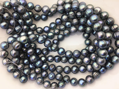 16.5'' AA+ 11.5-12.5mm Blue Green big potato freshwater pearls,CR12-2A-2
