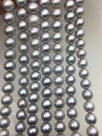 AAA- 9-11mm gray round freshwater pearls,Birthday,Graduation, mother day pearl gift,RP10-3A-4