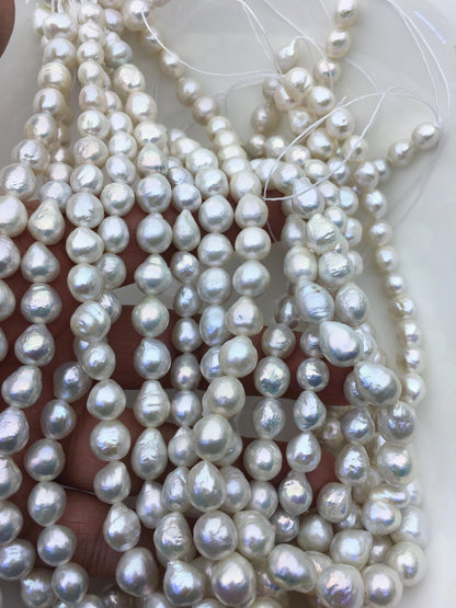 AA+ 8-10mm white baroque drop Edison Freshwater Pearl,ED10-2A-2-43