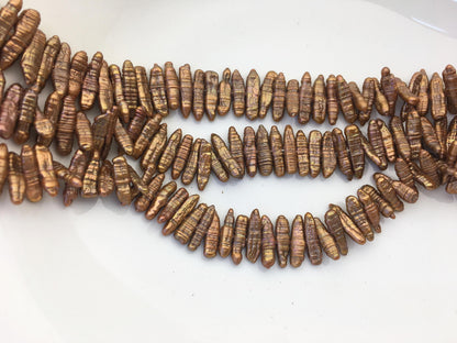AA 4-6mm brown Biwa Pearl Necklace,Genuine Fresh Water Pearl,Wedding Necklace,Mothers Day,ZS-80-10-61