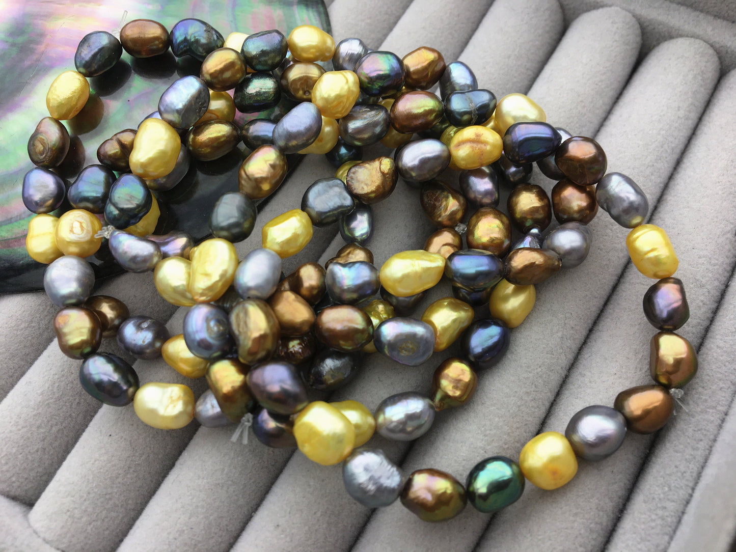 2pcs 7'' 6-7mm misc color nugget Freshwater pearl Elastic string Bracelet,baroque pearl bracelet,B8-042