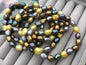 2pcs 7'' 6-7mm misc color nugget Freshwater pearl Elastic string Bracelet,baroque pearl bracelet,B8-042