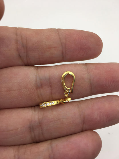 2pcs 6.5*13mm Cz zircon S925 gold sterling sliver pendant hook, for pendant,ASL-P-022